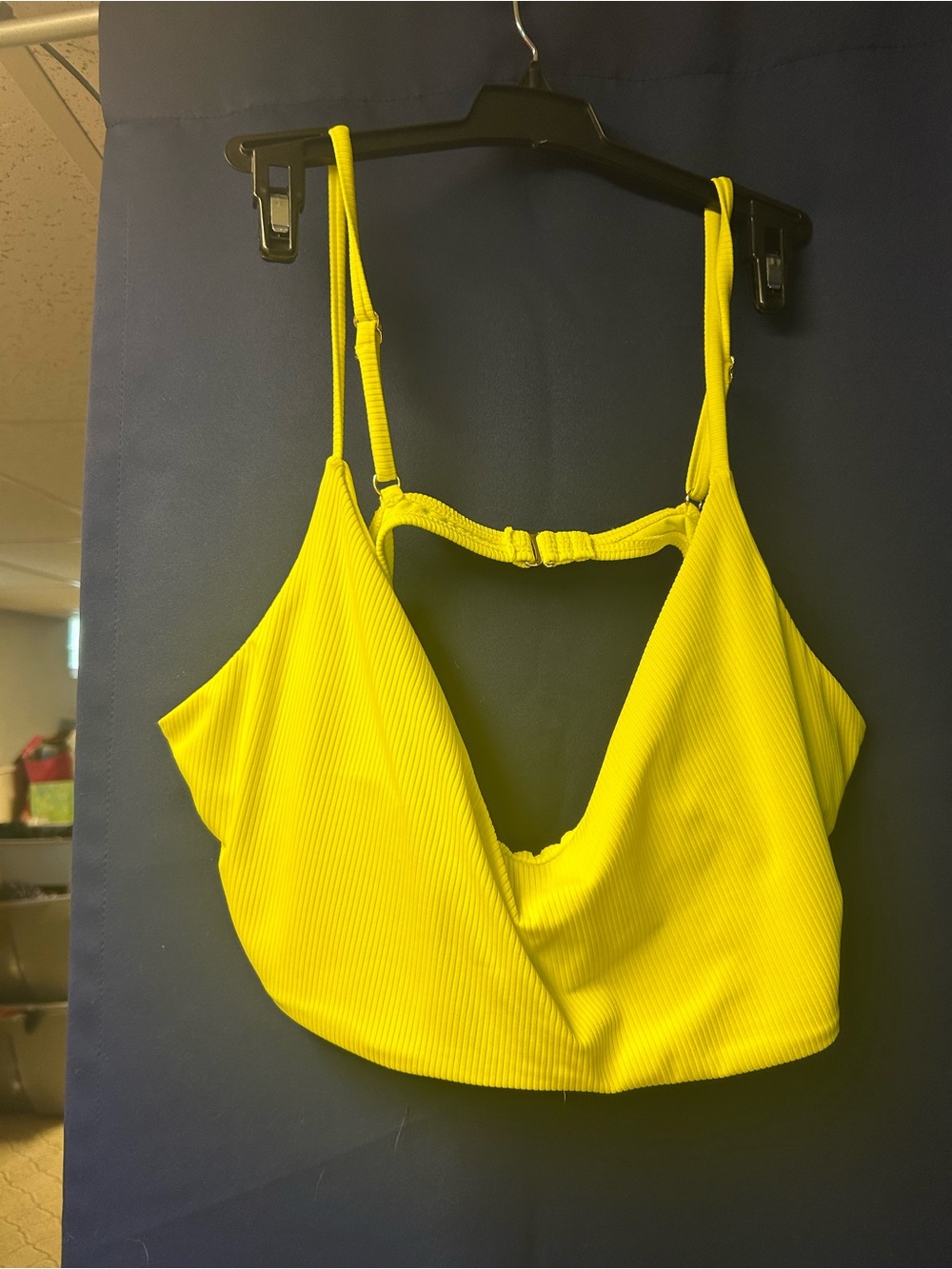 jcpenney Yellow Ribbed V-Neck Bandeau Bralette with Adjustable Straps